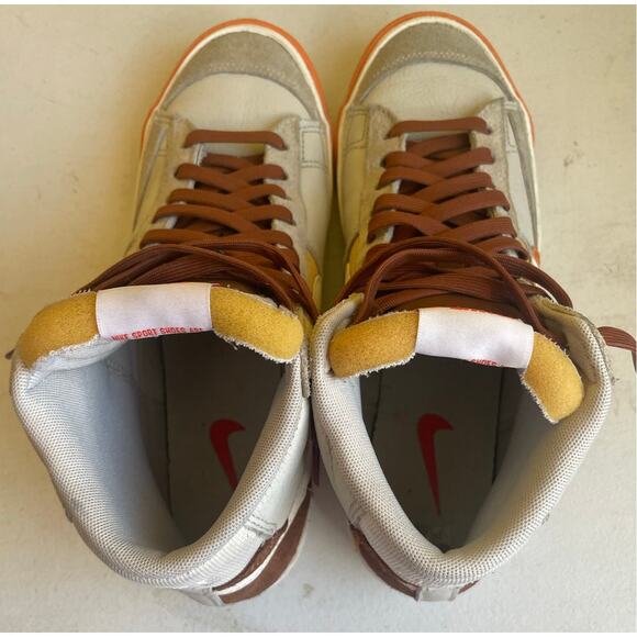 Nike Blazer Mid ’77 | Cream & Brown Retro High Tops | Size 9.5 Streetwear - Picture 5 of 7